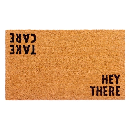Configuracion 17 x 29 in. Hey There Rectangular Doormat Natural & Black CO3360818